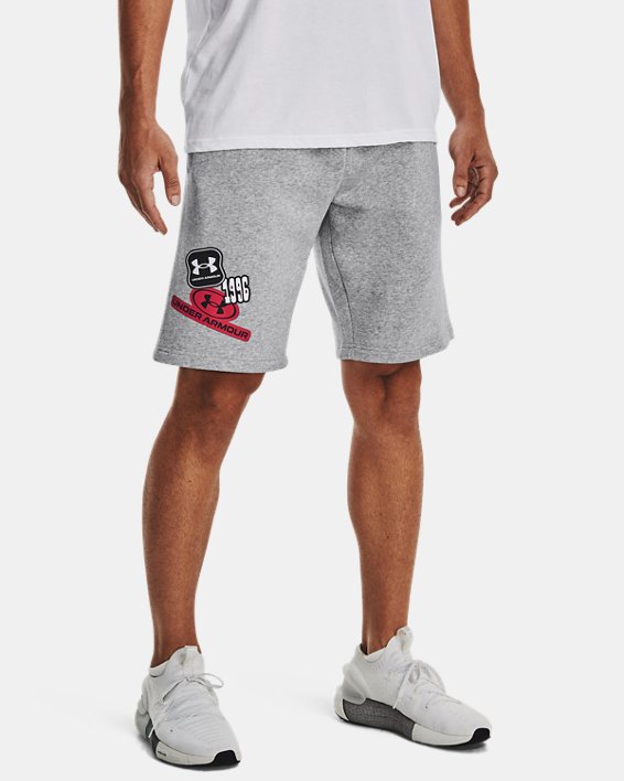 Men's UA Rival Fleece Graphic Shorts, Gray, pdpMainDesktop image number 0